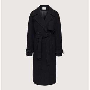 Oak + Fort Black Wool Coat NWT
